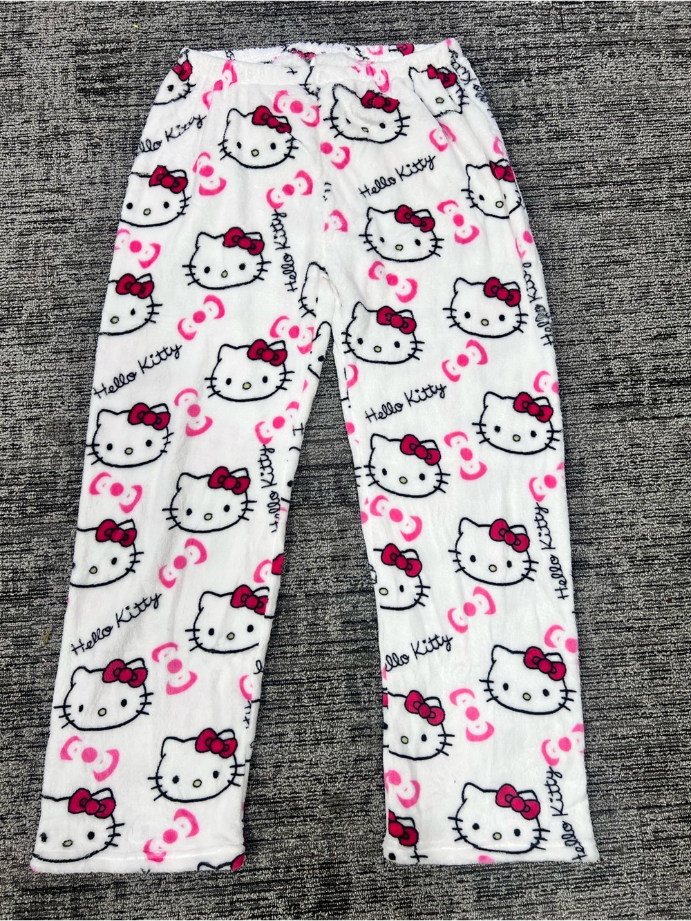 Hello Kitty White and Pink Plush Sleep Pants
